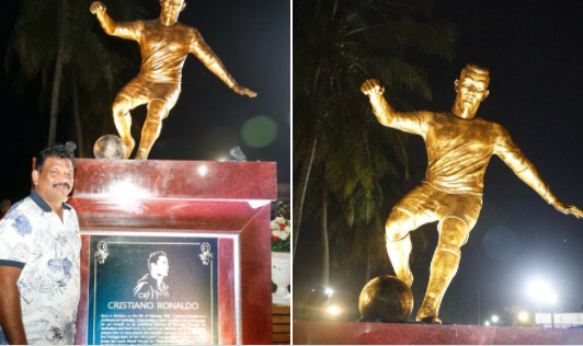 Ronaldo - गोवा में  पुर्तगाली सुपरस्टार फुटबॉलर रोनाल्डो की मूर्ति पर विवाद